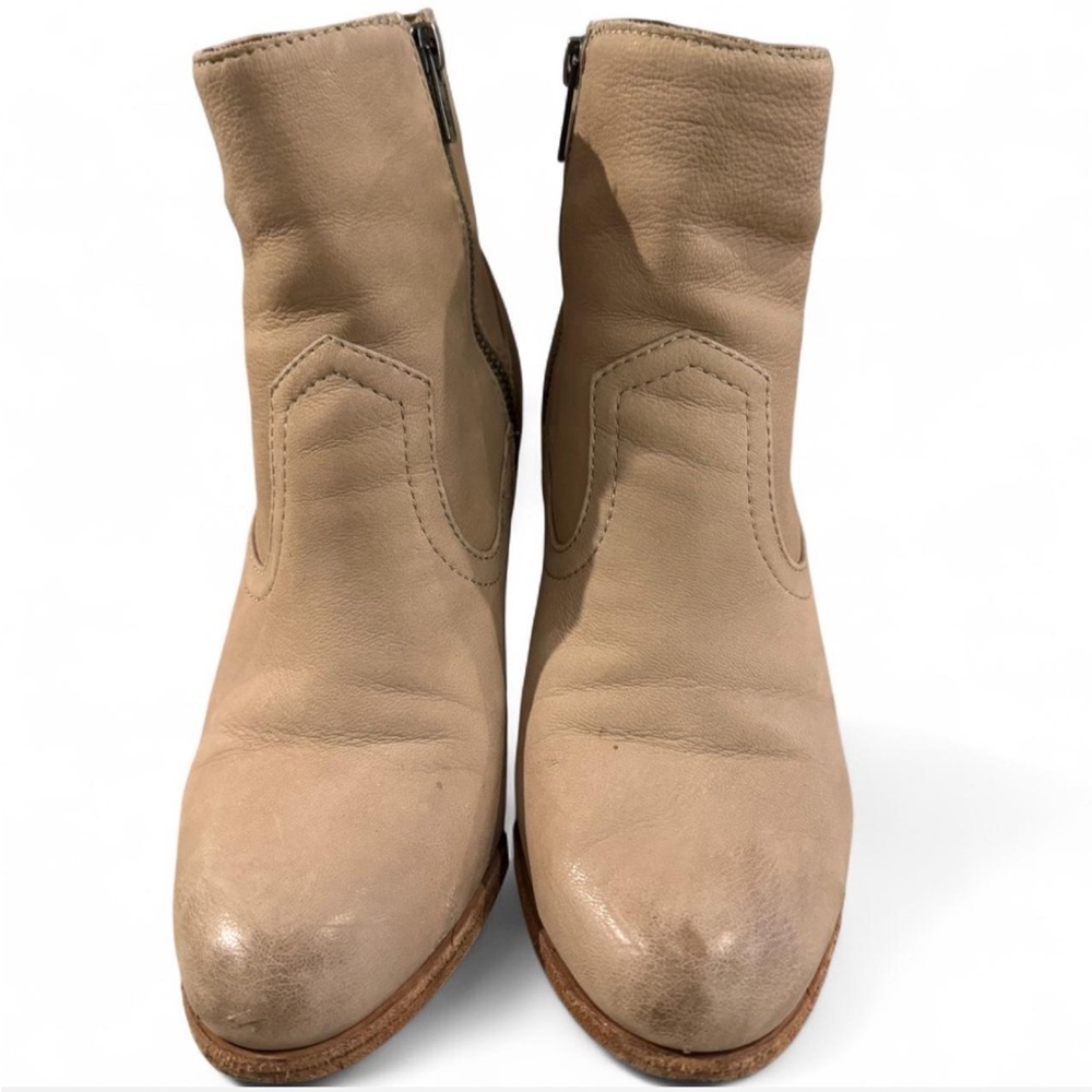 Frye Beige Leather Ankle Booties - Picture 3 of 5
